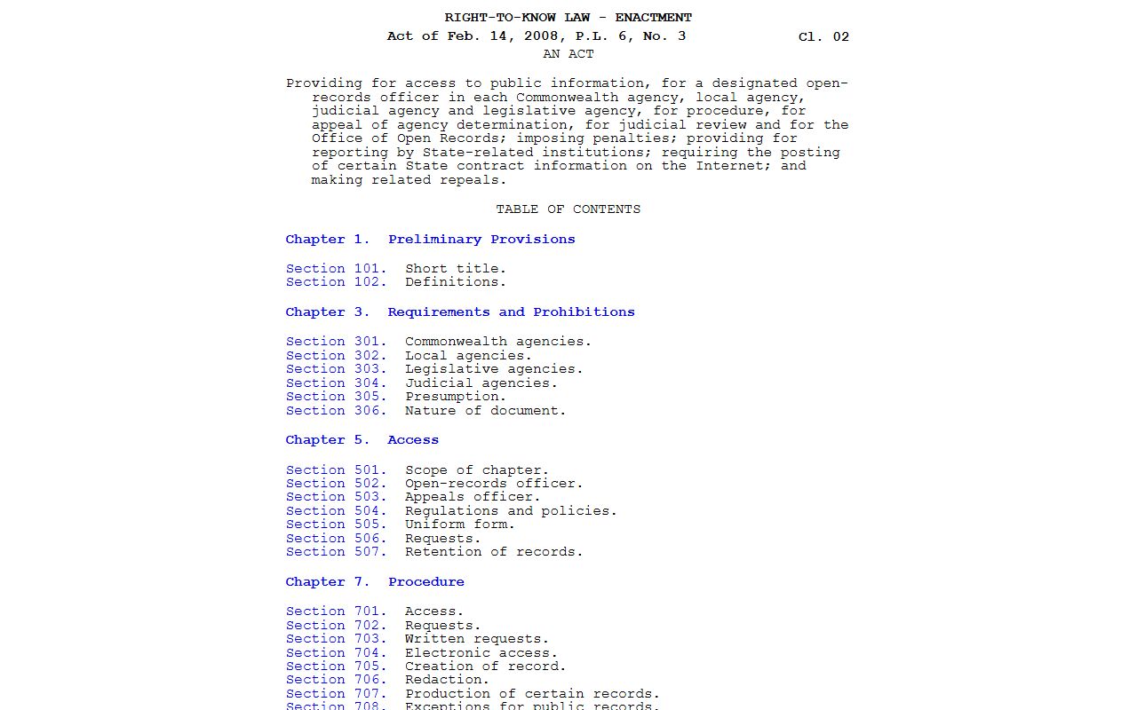 Montour County court records Pennsylvania Right-to-Know Law
